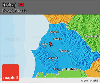 Political 3D Map of Rrikaj