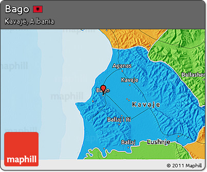 Political 3D Map of Bago