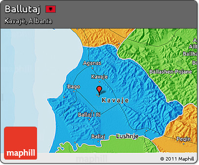 Political 3D Map of Ballutaj