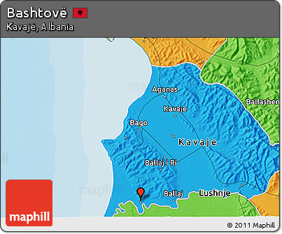 Political 3D Map of Bashtovë