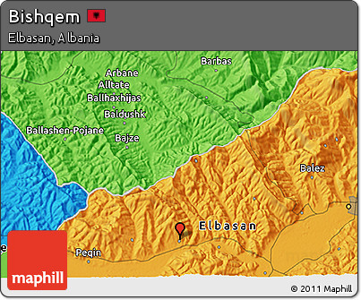 Political 3D Map of Bishqem