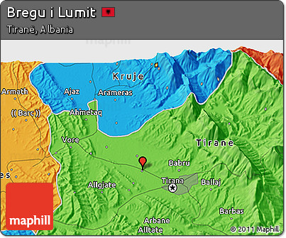 Political 3D Map of Bregu I Lumit