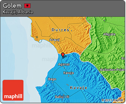 Political 3D Map of Golem