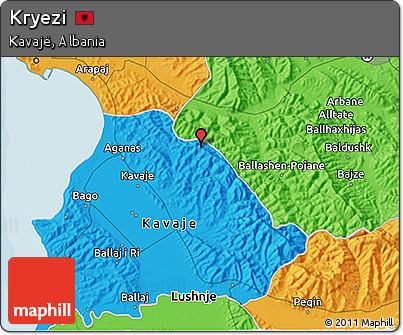 Political 3D Map of Kryezi