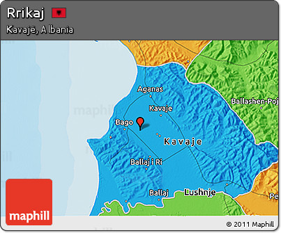 Political 3D Map of Rrikaj