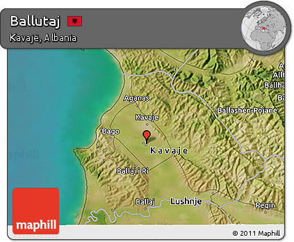 Satellite 3D Map of Ballutaj