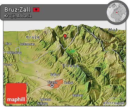 Satellite 3D Map of Bruz-Zall