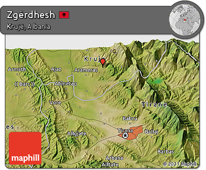 Satellite 3D Map of Zgërdhesh