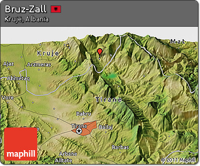 Satellite 3D Map of Bruz-Zall
