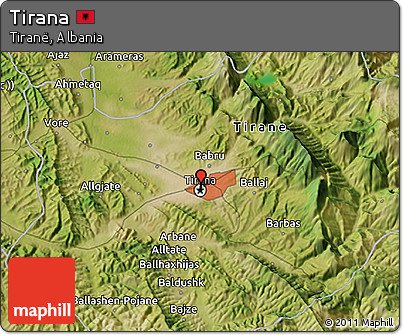 Satellite 3D Map of Tirana