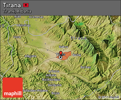 Satellite 3D Map of Tirana