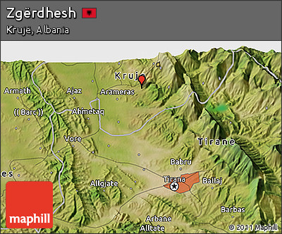Satellite 3D Map of Zgërdhesh