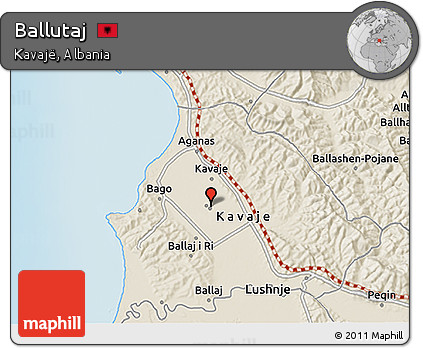 Shaded Relief 3D Map of Ballutaj
