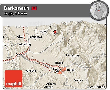 Shaded Relief 3D Map of Barkanesh