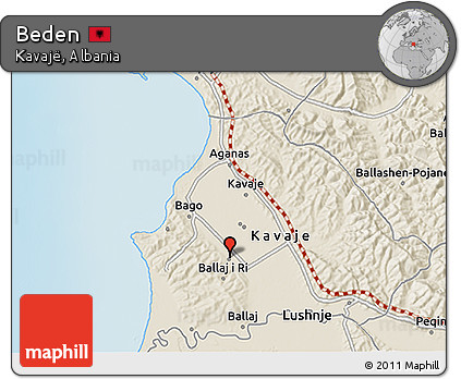 Shaded Relief 3D Map of Beden