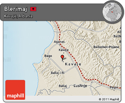 Shaded Relief 3D Map of Blerimaj