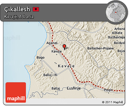 Shaded Relief 3D Map of Çikallesh