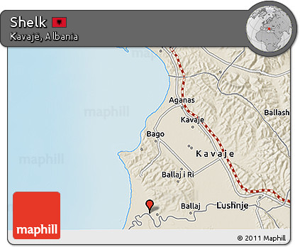 Shaded Relief 3D Map of Shelk