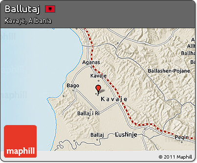 Shaded Relief 3D Map of Ballutaj