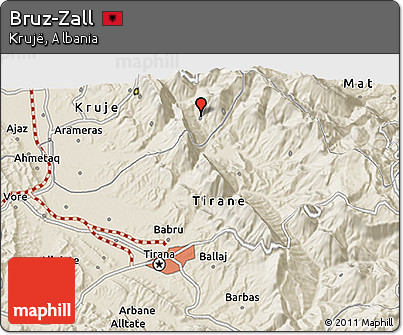 Shaded Relief 3D Map of Bruz-Zall