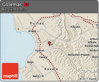 Shaded Relief 3D Map of Golemas