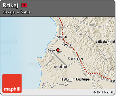Shaded Relief 3D Map of Rrikaj