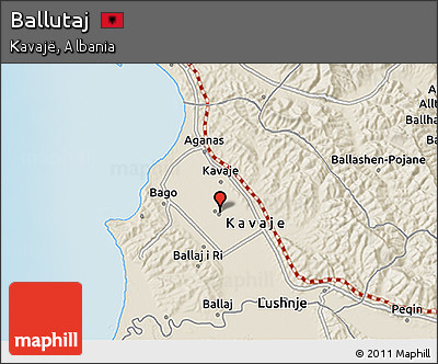 Shaded Relief 3D Map of Ballutaj