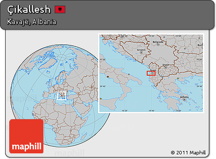 Gray Location Map of Çikallesh