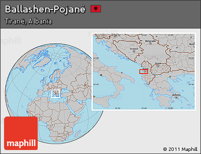 Gray Location Map of Ballashen-Pojanë
