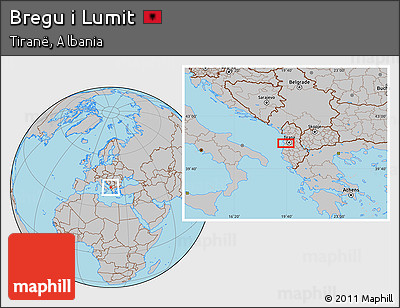 Gray Location Map of Bregu I Lumit