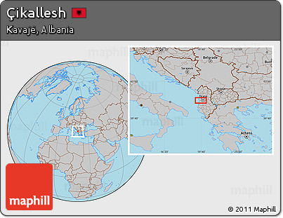 Gray Location Map of Çikallesh