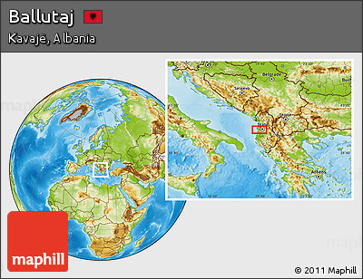 Physical Location Map of Ballutaj