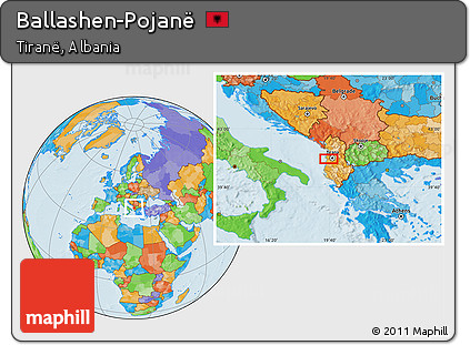 Political Location Map of Ballashen-Pojanë