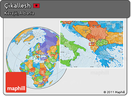 Political Location Map of Çikallesh