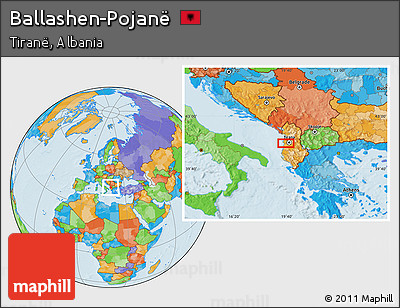 Political Location Map of Ballashen-Pojanë