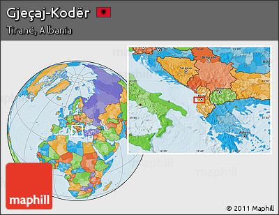 Political Location Map of Gjeçaj-Kodër