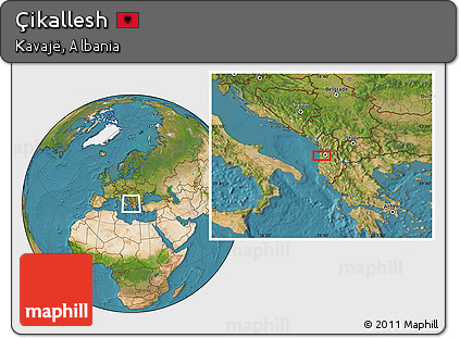 Satellite Location Map of Çikallesh