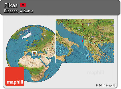 Satellite Location Map of Fikas