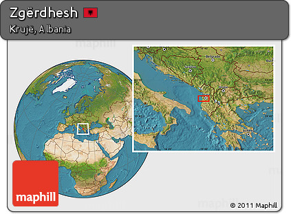 Satellite Location Map of Zgërdhesh