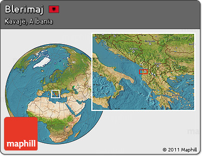 Satellite Location Map of Blerimaj