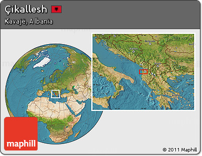 Satellite Location Map of Çikallesh