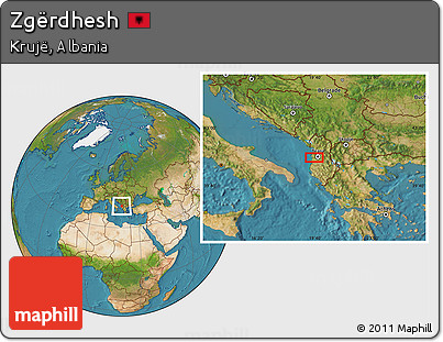 Satellite Location Map of Zgërdhesh