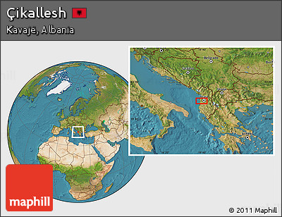 Satellite Location Map of Çikallesh