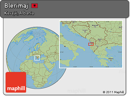 Savanna Style Location Map of Blerimaj
