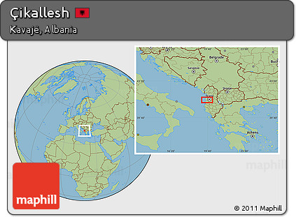 Savanna Style Location Map of Çikallesh