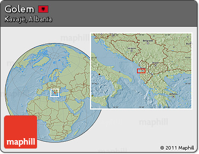 Savanna Style Location Map of Golem, hill shading