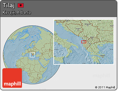 Savanna Style Location Map of Tilaj, hill shading