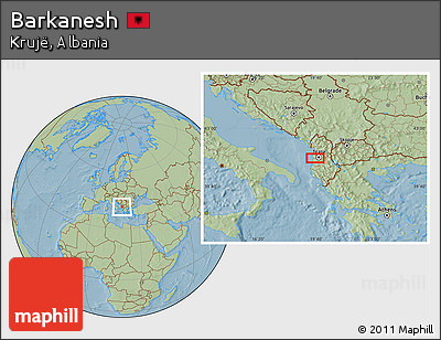 Savanna Style Location Map of Barkanesh, hill shading