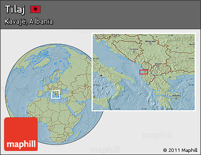 Savanna Style Location Map of Tilaj, hill shading