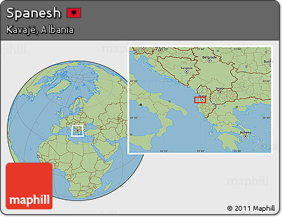 Savanna Style Location Map of Spanesh